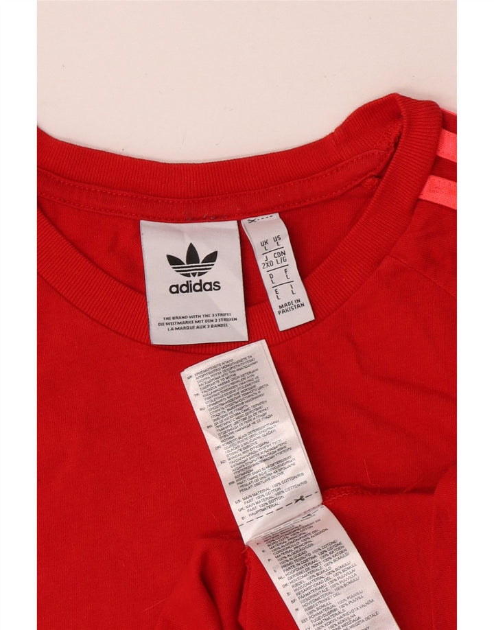 Adidas Herre T-Shirt Top Stor Rød Bomuld