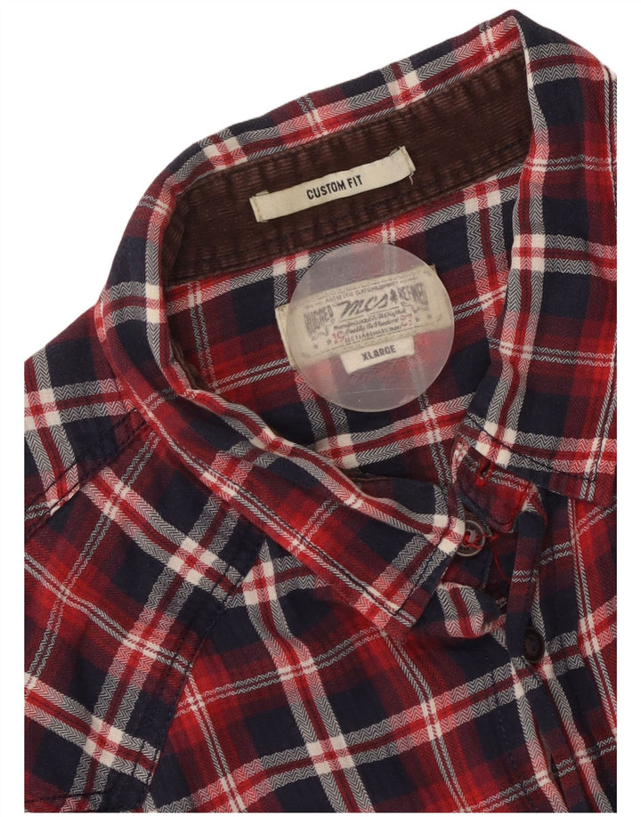 MARLBORO CLASSICS Herre Custom Fit Flanelskjorte XL rød ternet