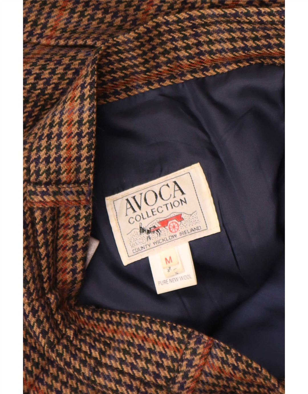 Avoca plisseret nederdel til kvinder Medium W28 Brown Houndstooth New Wool
