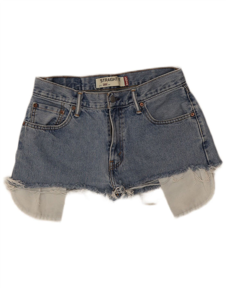 Levi's Womens 505 Distressed Denim Shorts W29 Medium Blue Bomuld