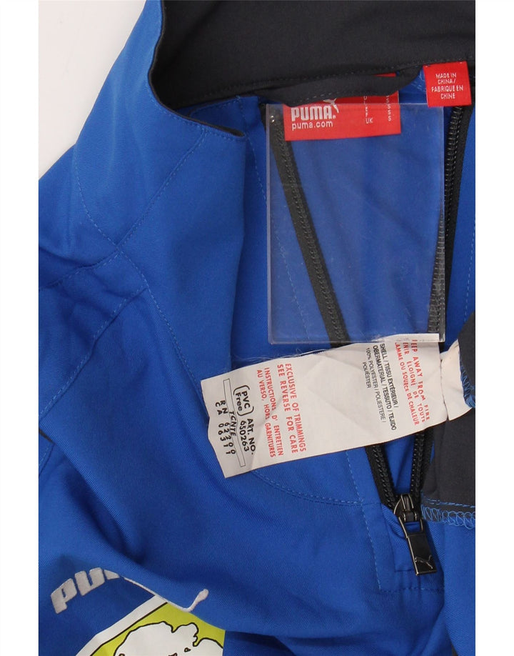 PUMA Herre grafisk lynlås-hals sweater træningsdragt Top lille blå farveblok
