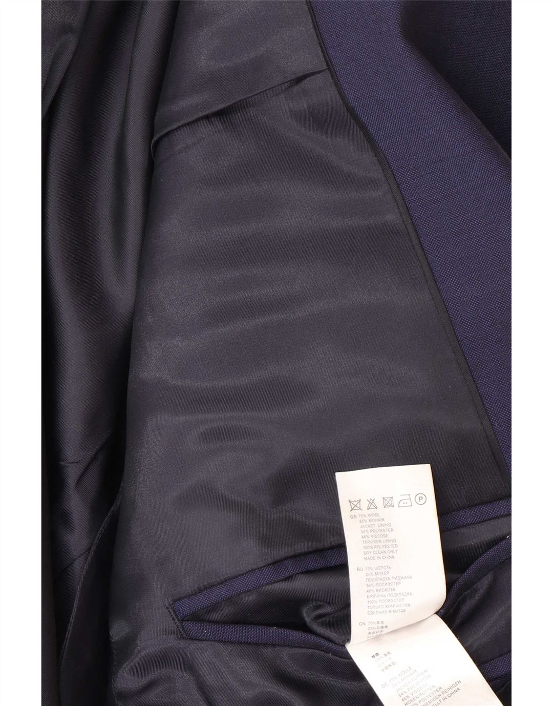 Reiss Herre 1 Knap Blazer Jacket UK 38 Medium Navy Blue Wool