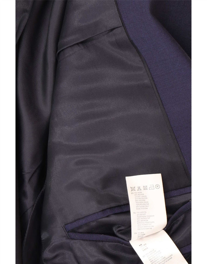 Reiss Herre 1 Knap Blazer Jacket UK 38 Medium Navy Blue Wool