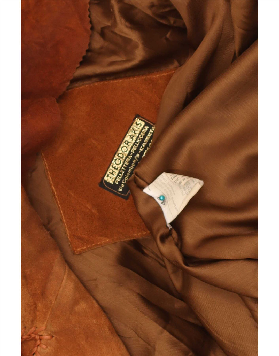 Vintage ruskindsfrakke til kvinder EU 44 XL beige læder