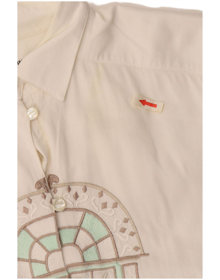 Enara Camice Grafisk skjorte til kvinder UK 14 Medium White Bomuld