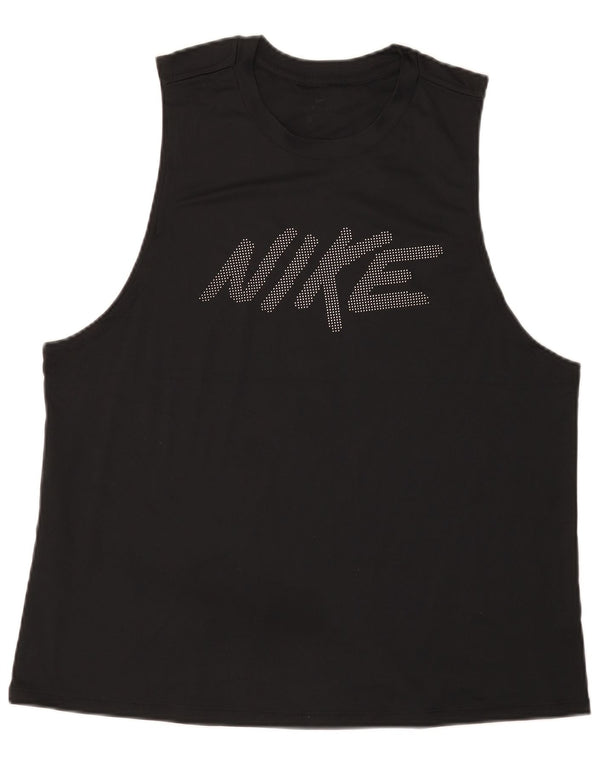 Nike Mens Dri Fit Graphic Vest Top Large Black Polyester