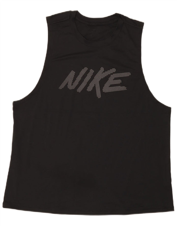 Nike Herre Dri Fit Grafisk Vest Top Stor Sort Polyester