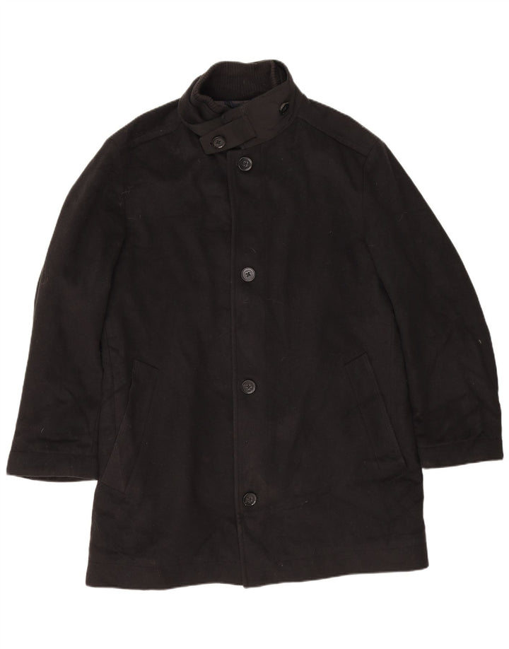 Hugo Boss Herre Overfrakke UK 40 Large Black Virgin Wool