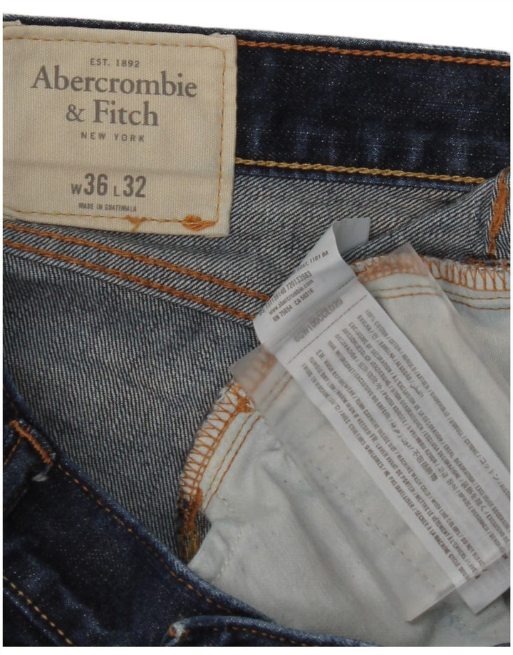 ABERCROMBIE & FITCH Straight jeans til mænd W36 L32 Marineblå bomuld