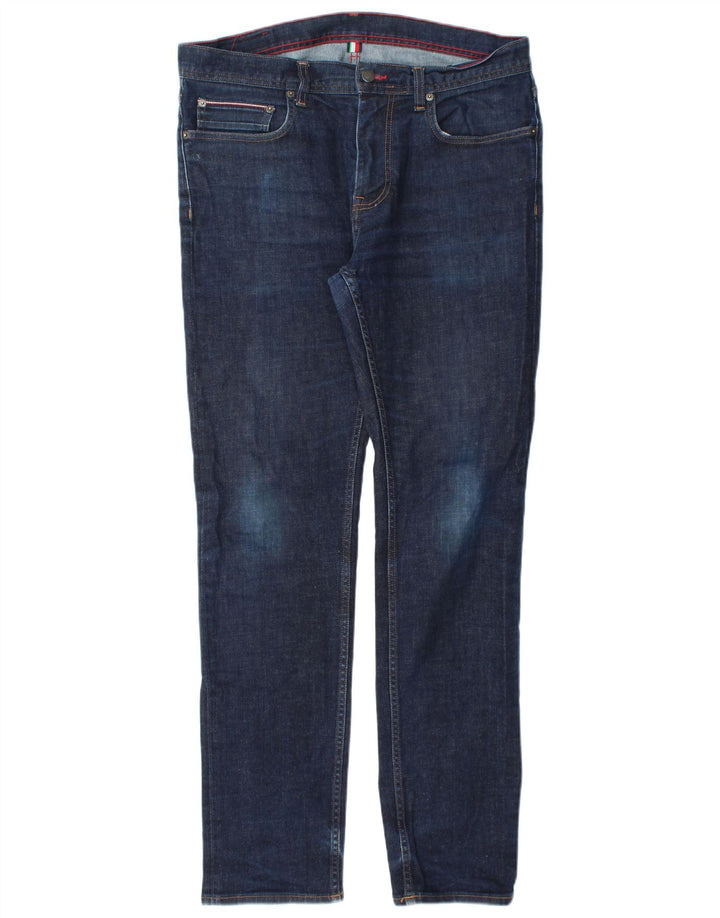 TOMMY HILFIGER Herre Denton Straight Jeans W34 L34 Marineblå Bomuld