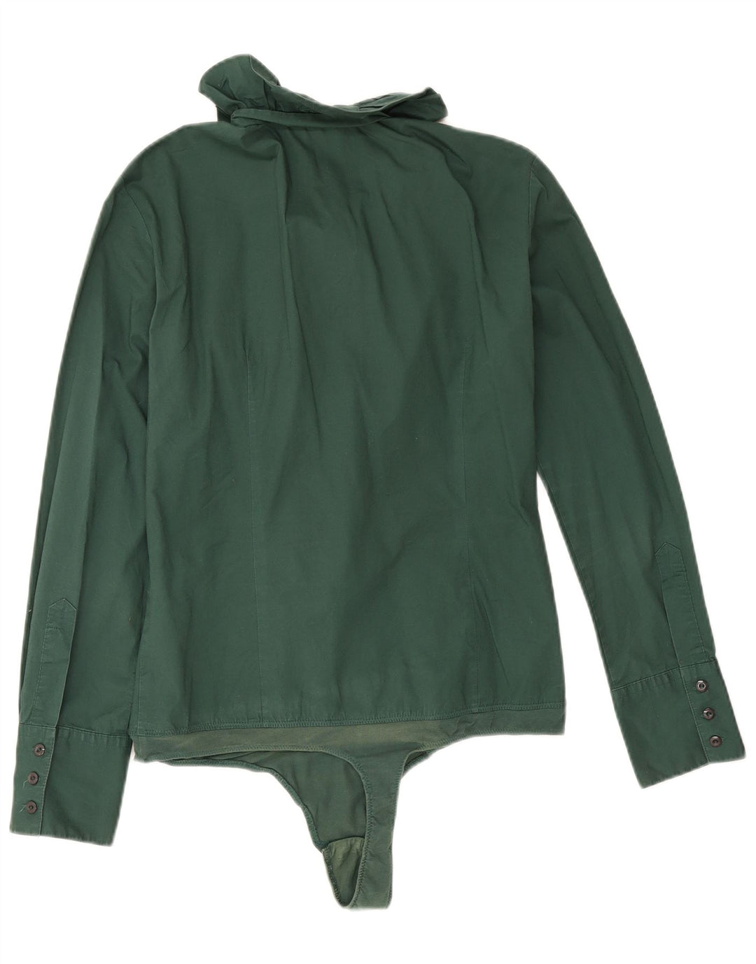 Benetton Womens Flæse Front Bodysuit UK 16 Large Green Bomuld