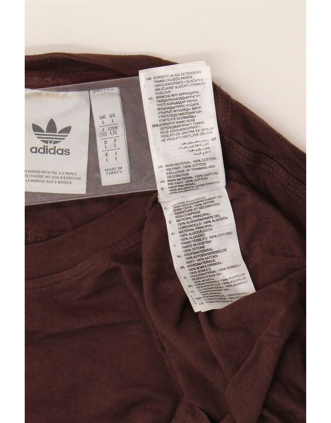 Adidas Herre T-Shirt Top Stor Brun Bomuld