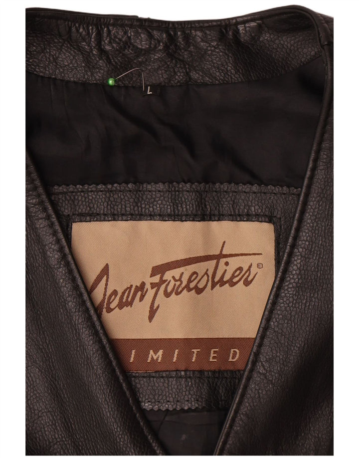 Vintage herre motorcykel læder vest Stor sort læder