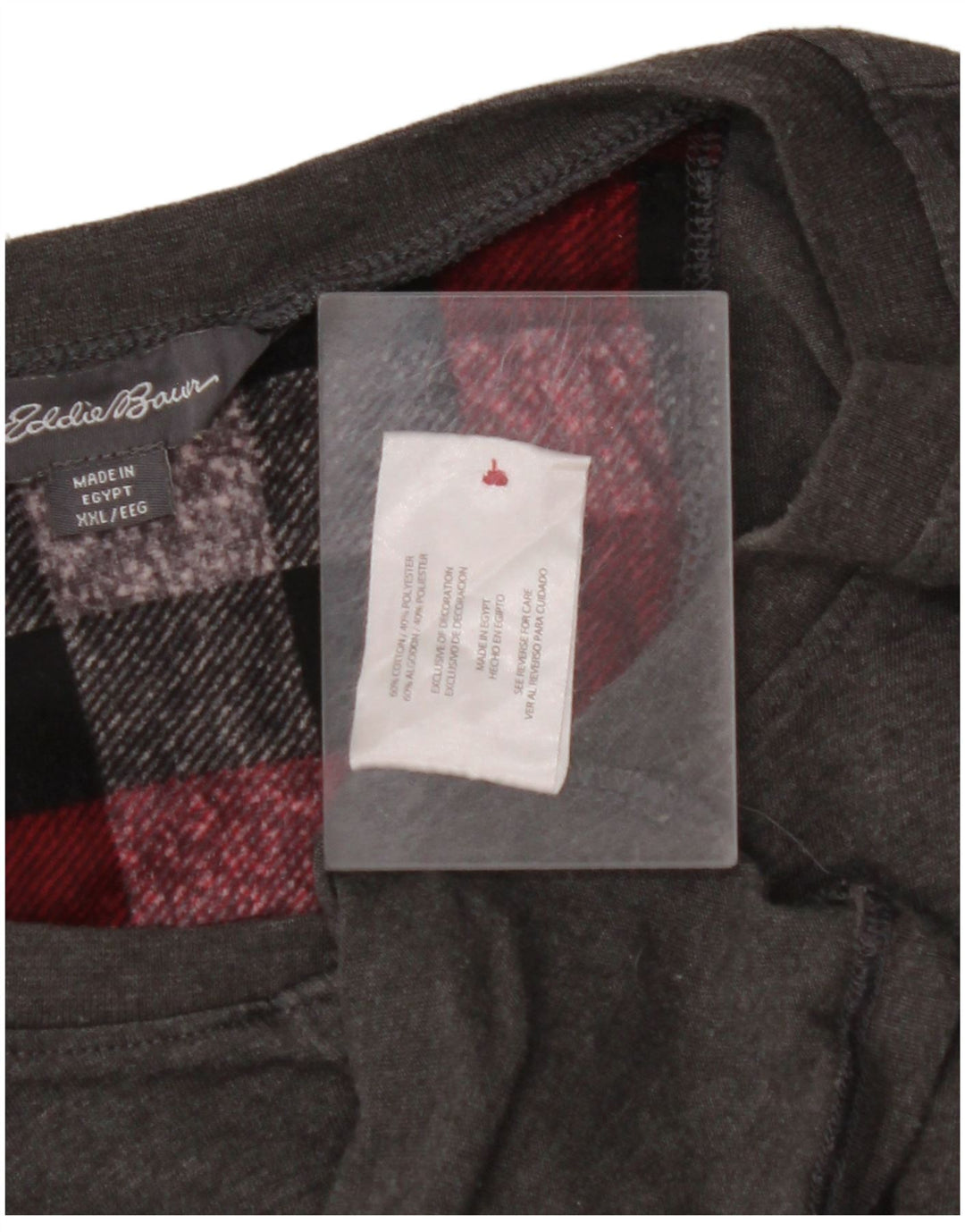 EDDIE BAUER Herre Top Langærmet 2XL Grå Bomuld