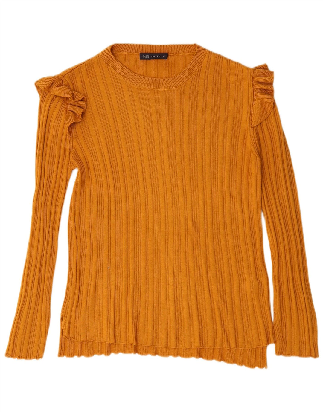 Marks & Spencer Dametop Langærmet UK 12 Medium Gul Akryl