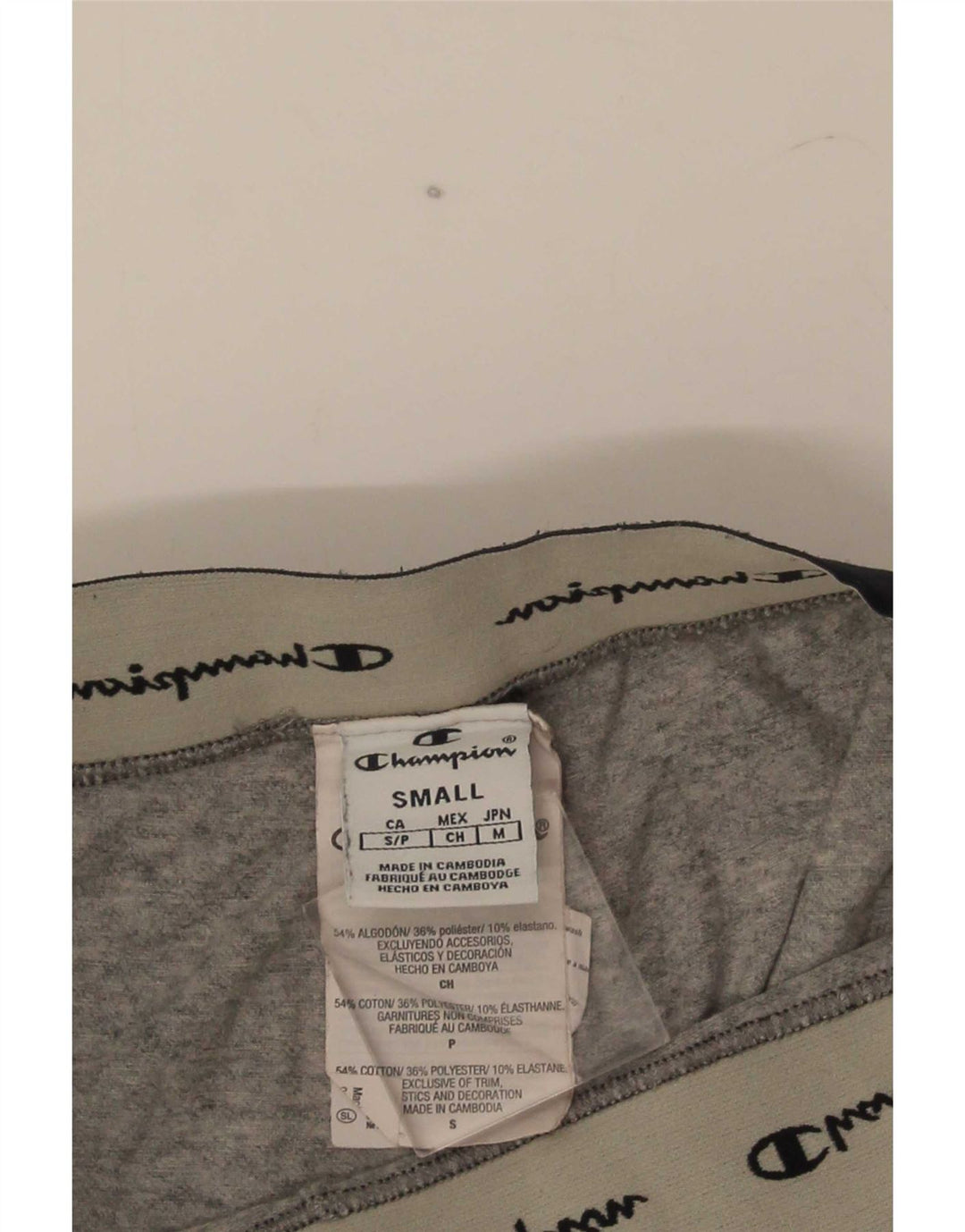 Champion Dame Grafiske Leggings UK 8 Small Grey Colourblock Bomuld