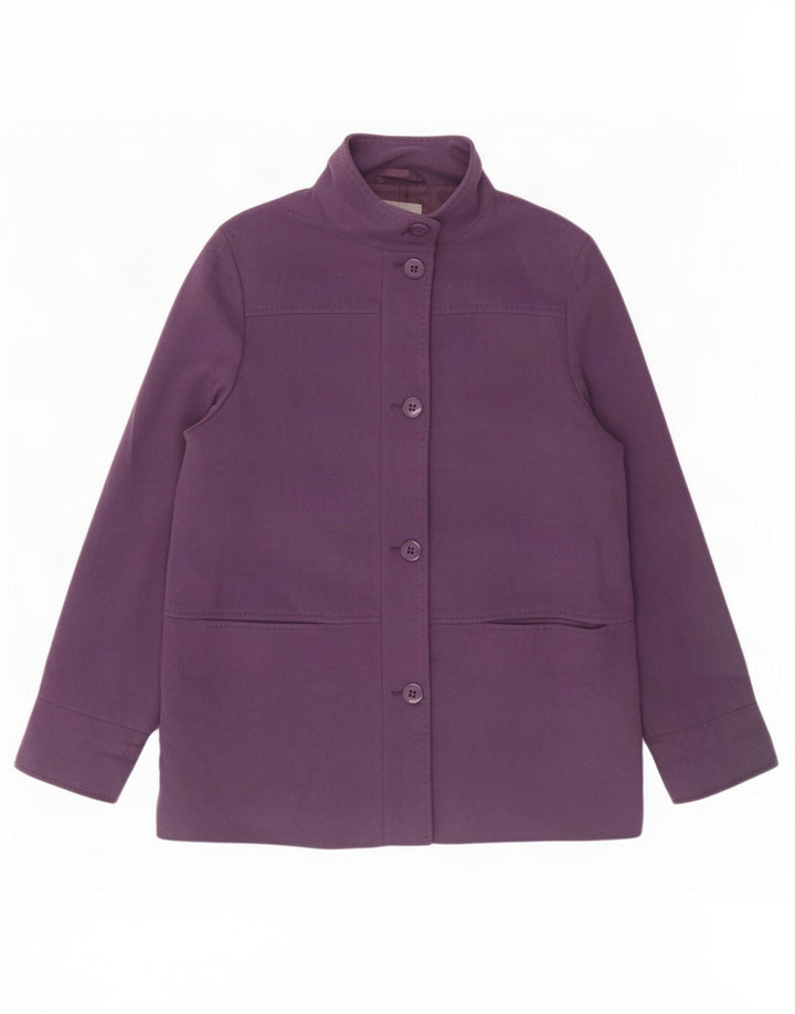 Marks & Spencer Dameoverfrakke UK 16 Large Purple New Wool