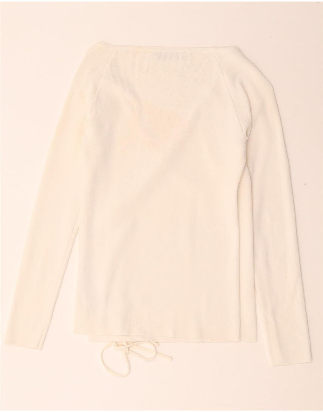 Zara Dame Langærmet Wrap Bluse Top UK 8 Small White Viscose