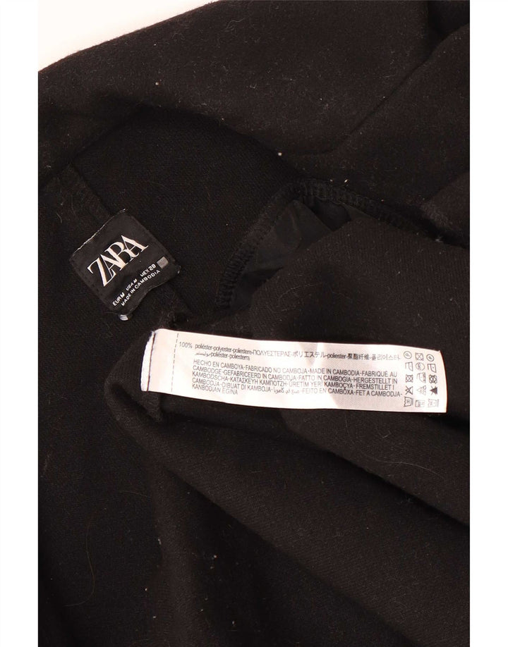 Zara Womens Open Overcoat UK 14 Medium Black Polyester