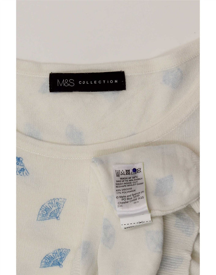 Marks & Spencer Dame abstrakt mønster Boat Neck sweater UK 18 XL B