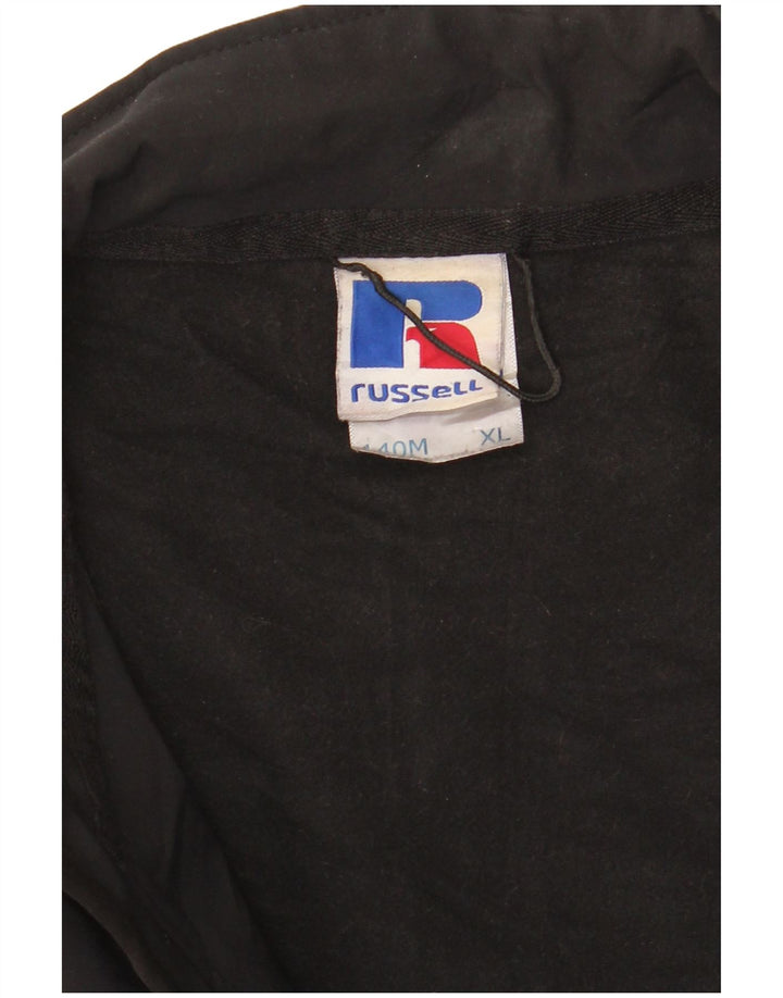 RUSSELL ATHLETIC Mens Zip Windbreaker Jacket UK 42 XL Black Polyester