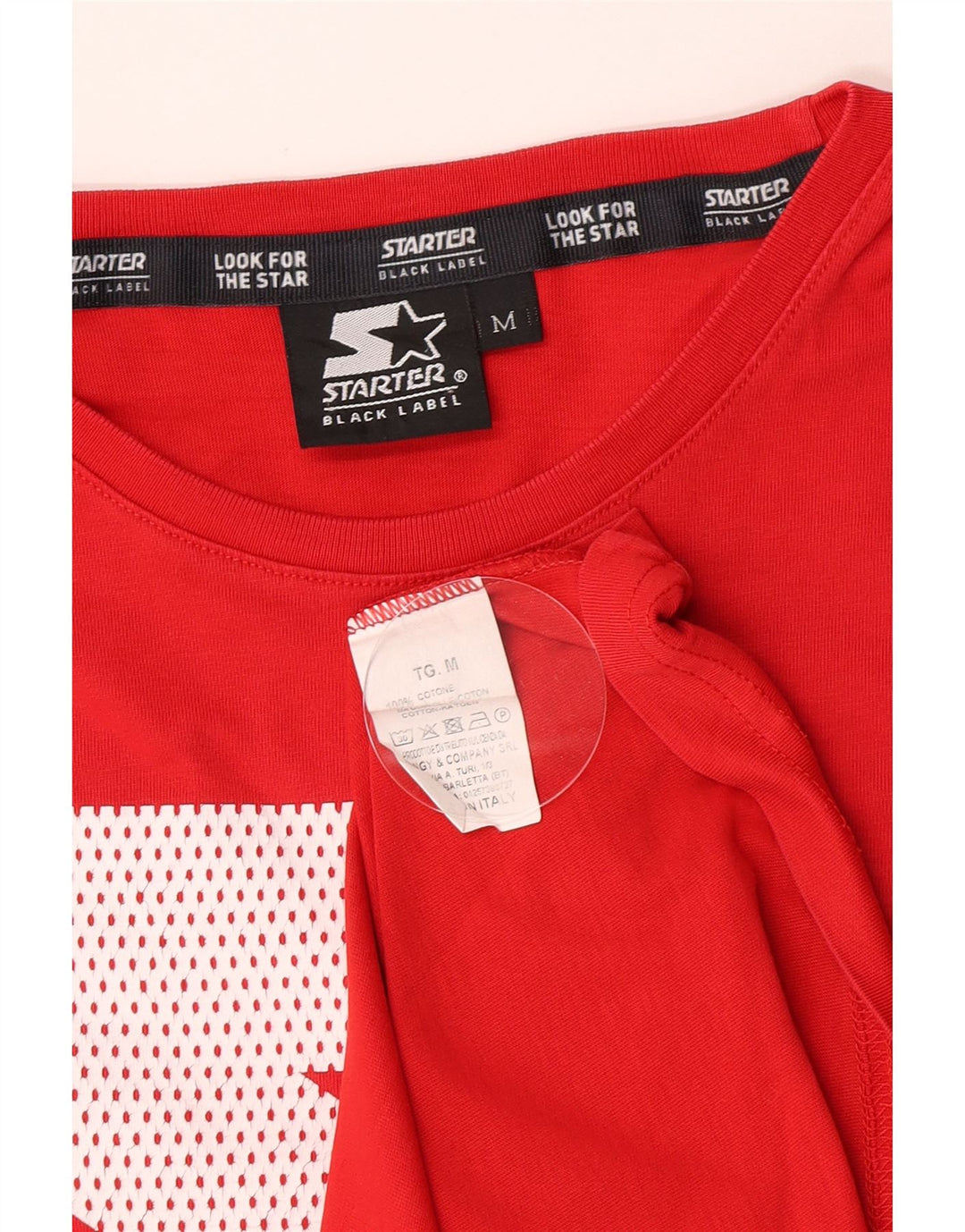 Starter Herre Grafisk T-Shirt Top Medium Rød Bomuld