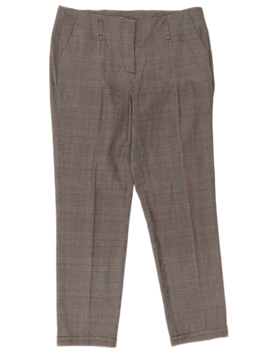 Zara Slim Cropped Bukser Small W26 L25 Grå Houndstooth