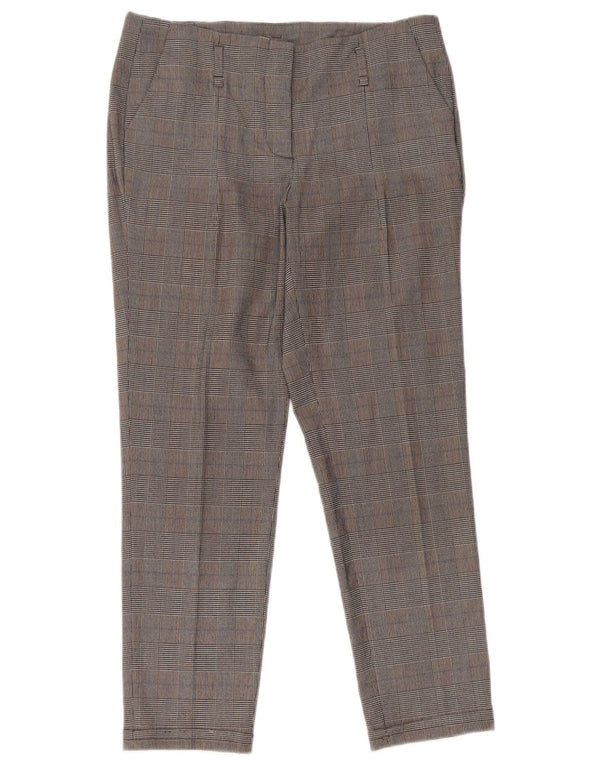 Zara Slim Cropped Bukser Small W26 L25 Grå Houndstooth