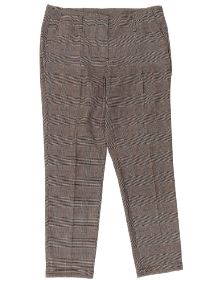 Zara Slim Cropped Bukser Small W26 L25 Grå Houndstooth