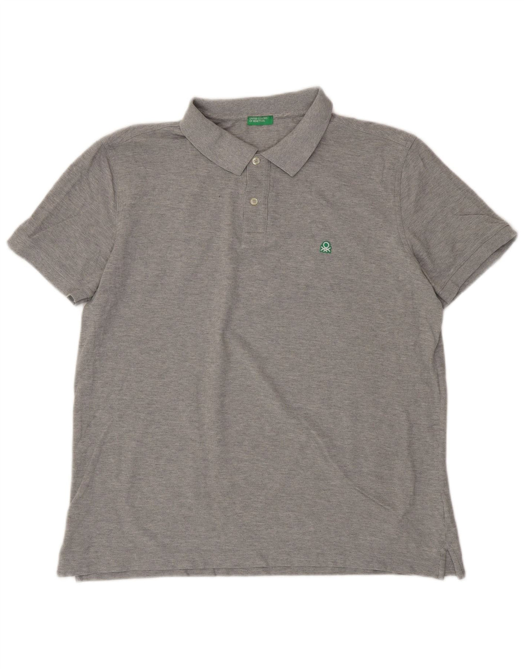 BENETTON Herre poloshirt 2XL Grå Bomuld