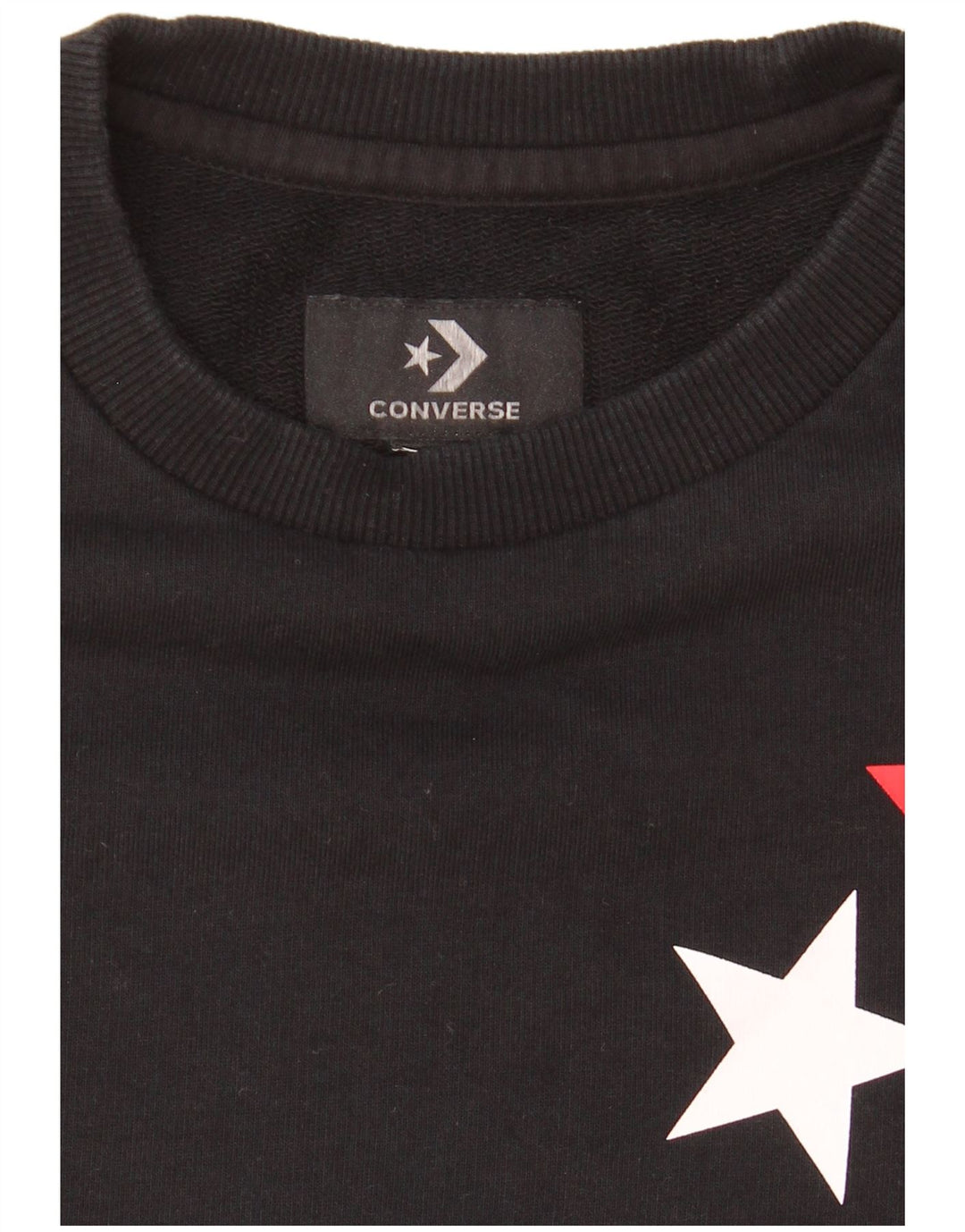 Converse Graphic Sweatshirt Jumper UK 8 Small Black