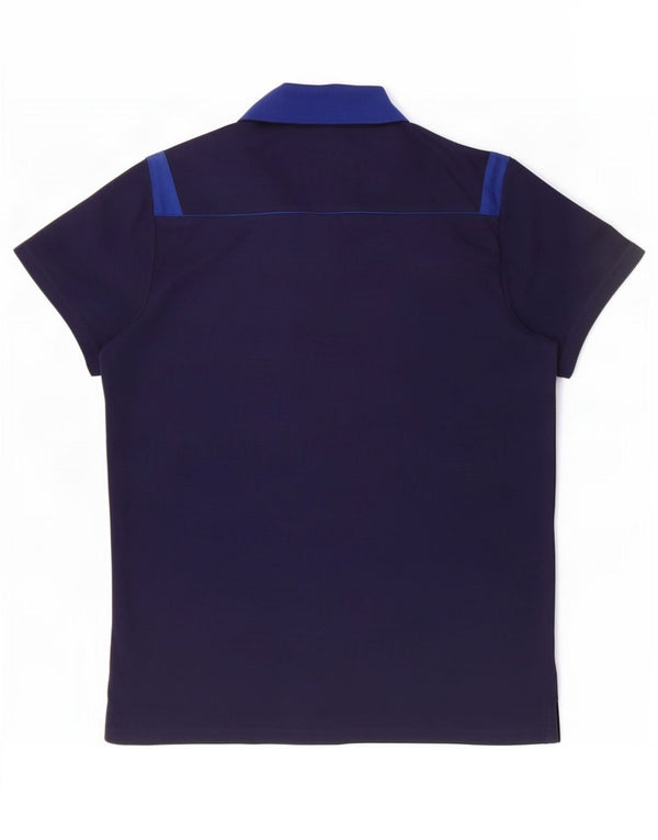 Adidas Herre Climalite Polo Shirt Large Navy Blue Colourblock Bomuld