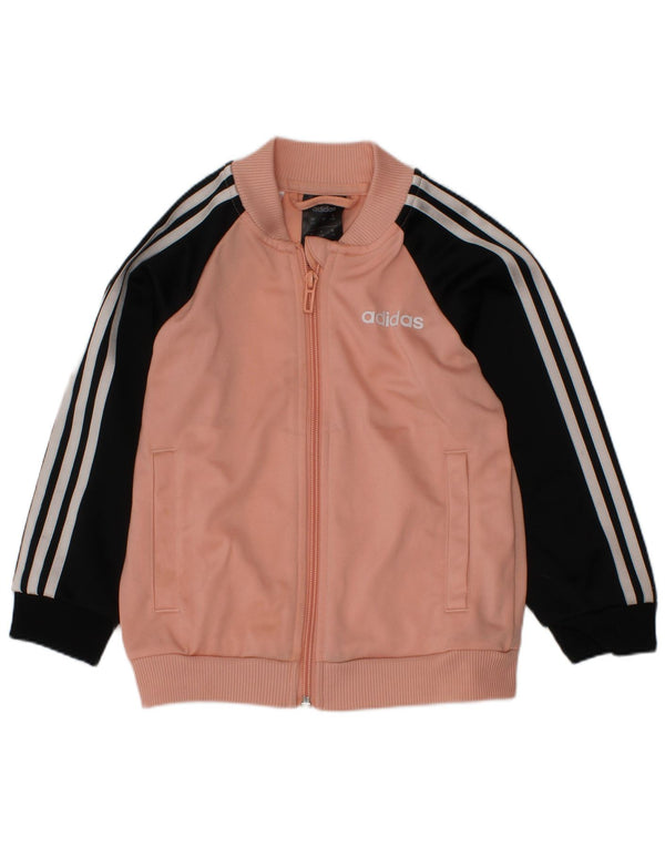 ADIDAS Træningsdragt til piger Topjakke 2-3 år Pink Colourblock Polyester