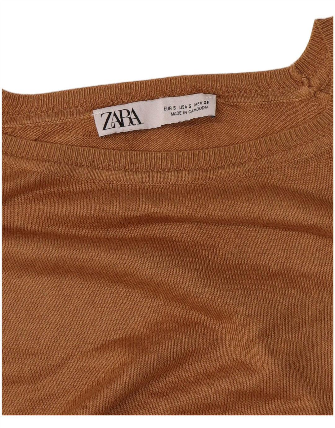 Zara Dame Oversized Boat Neck Jumper Sweater UK 10 Small Brown