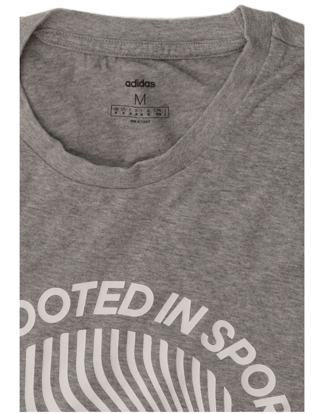 Adidas Herre grafisk T-shirt Top Medium Grey Flecked