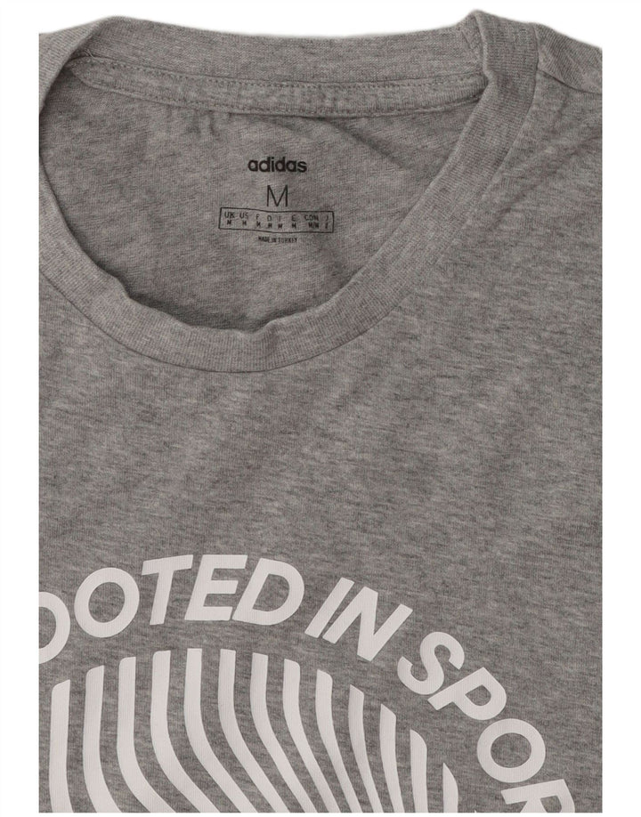 Adidas Herre grafisk T-shirt Top Medium Grey Flecked