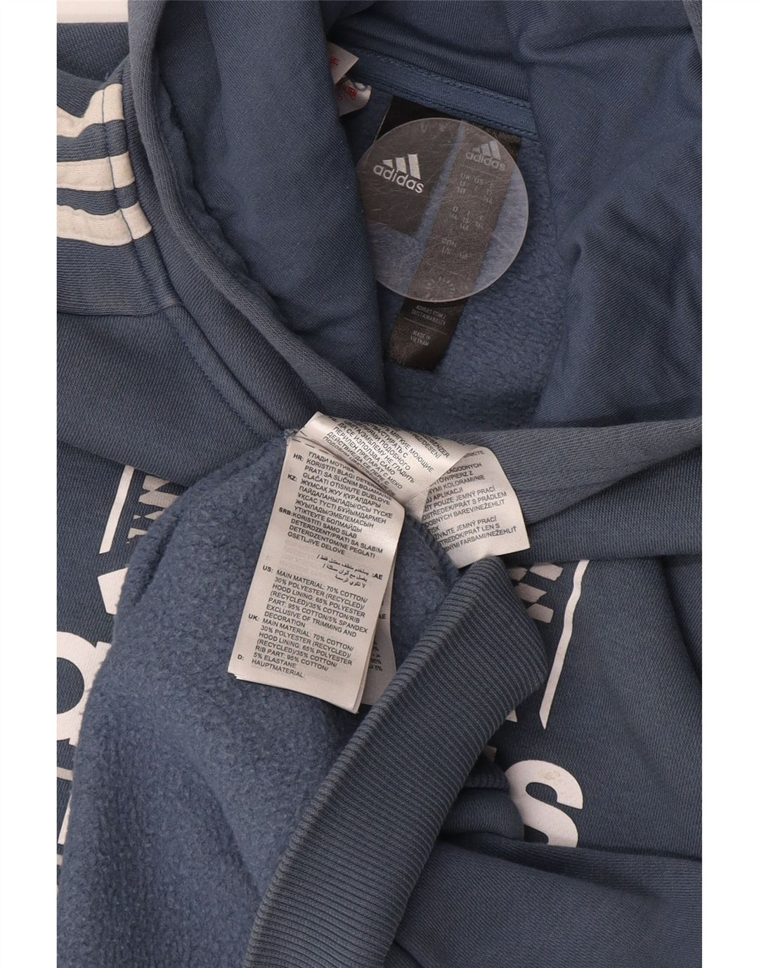 ADIDAS Grafisk hættetrøje til drenge 13-14 år Blå bomuld