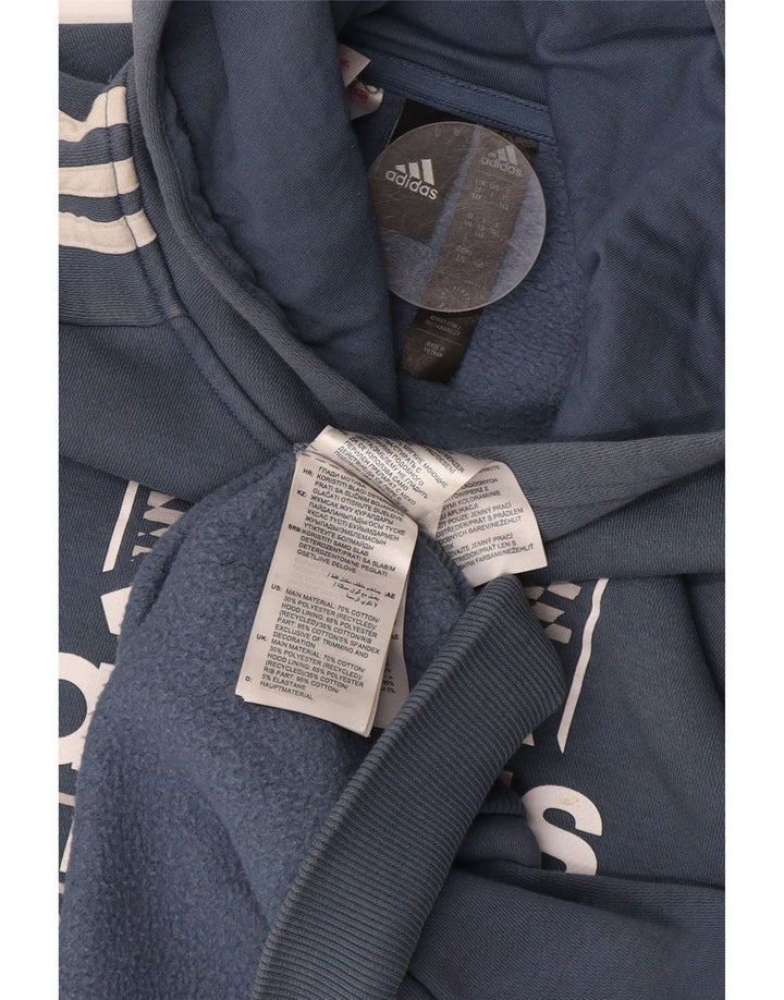 ADIDAS Grafisk hættetrøje til drenge 13-14 år Blå bomuld