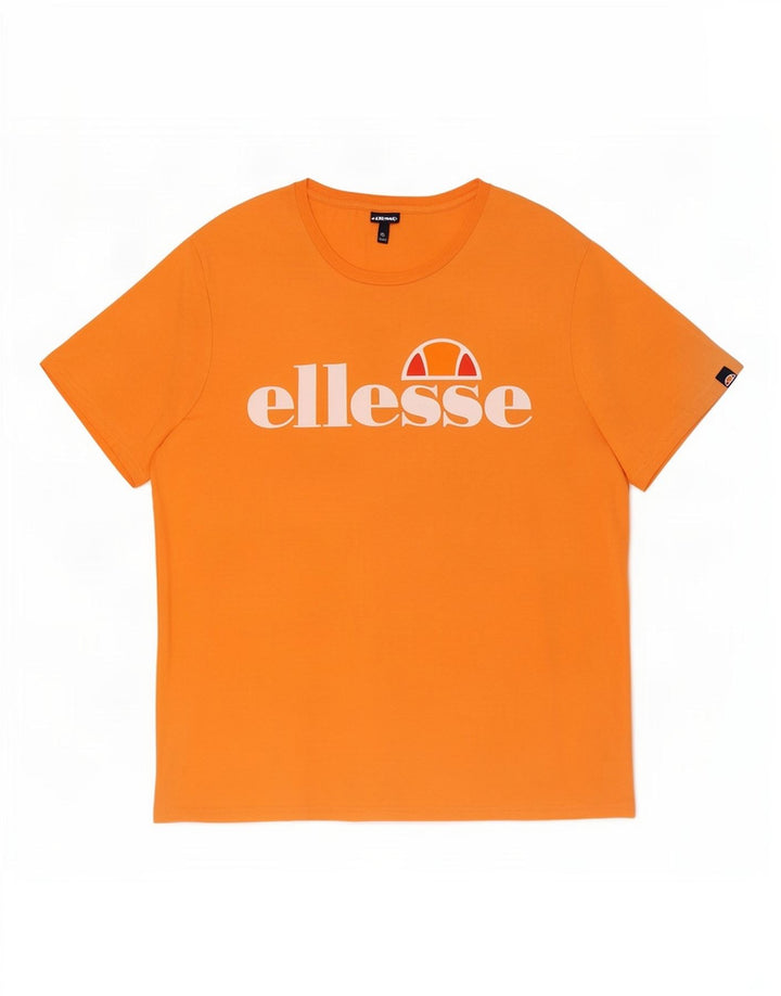 Ellesse Herre Grafisk T-Shirt Top 2XL Orange Bomuld