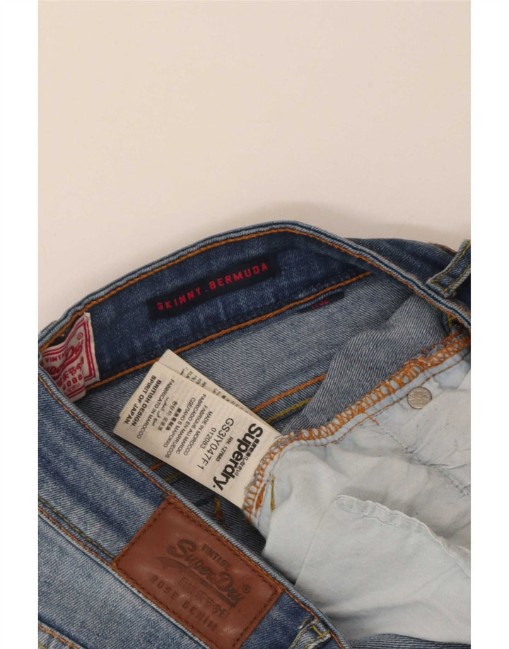 Superdry Bermuda skinny denimshorts W32 mellemblå bomuld til kvinder