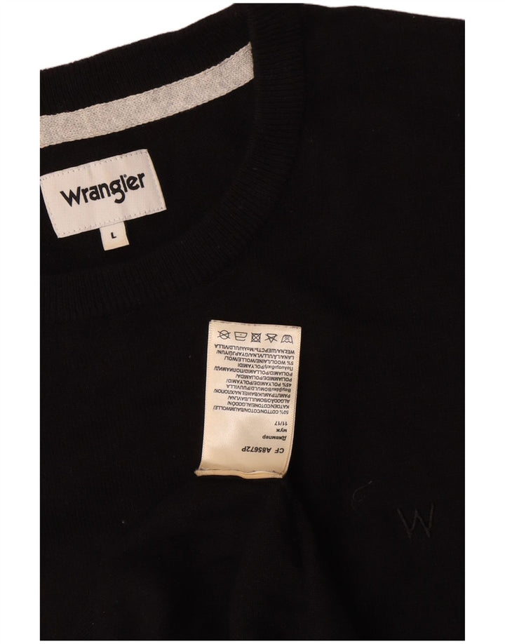 Wrangler Herre Crew Neck Jumper Sweater Stor sort bomuld