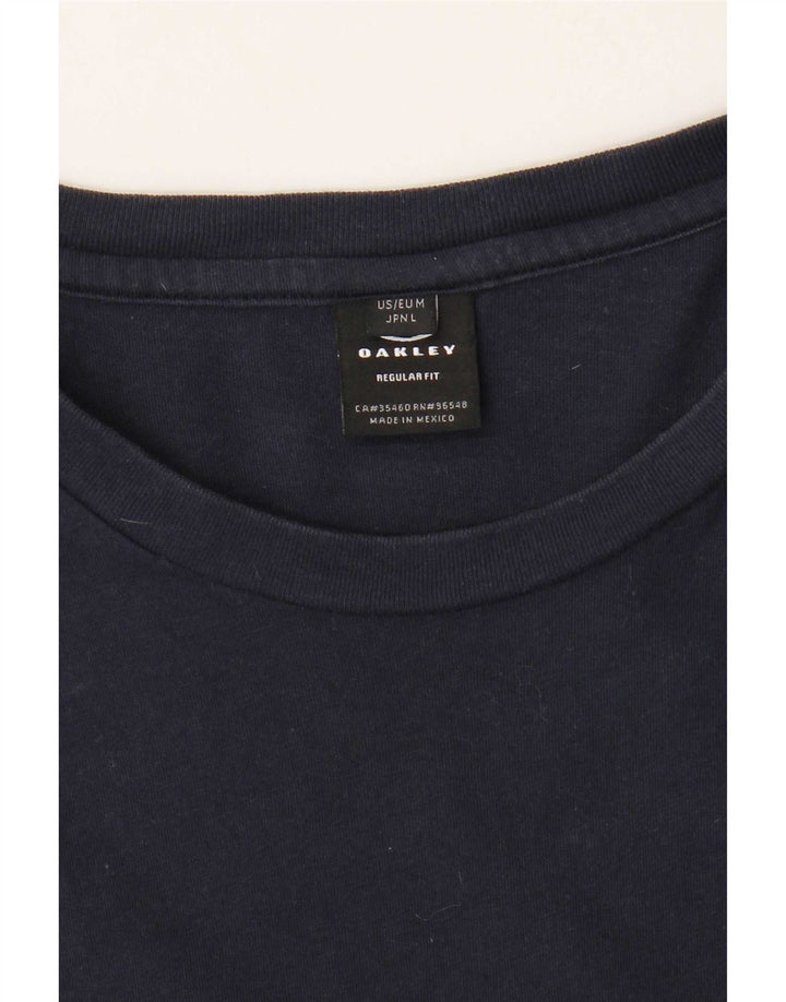 Oakley Herre Regular Fit T-Shirt Top Medium Navy Blue Floral