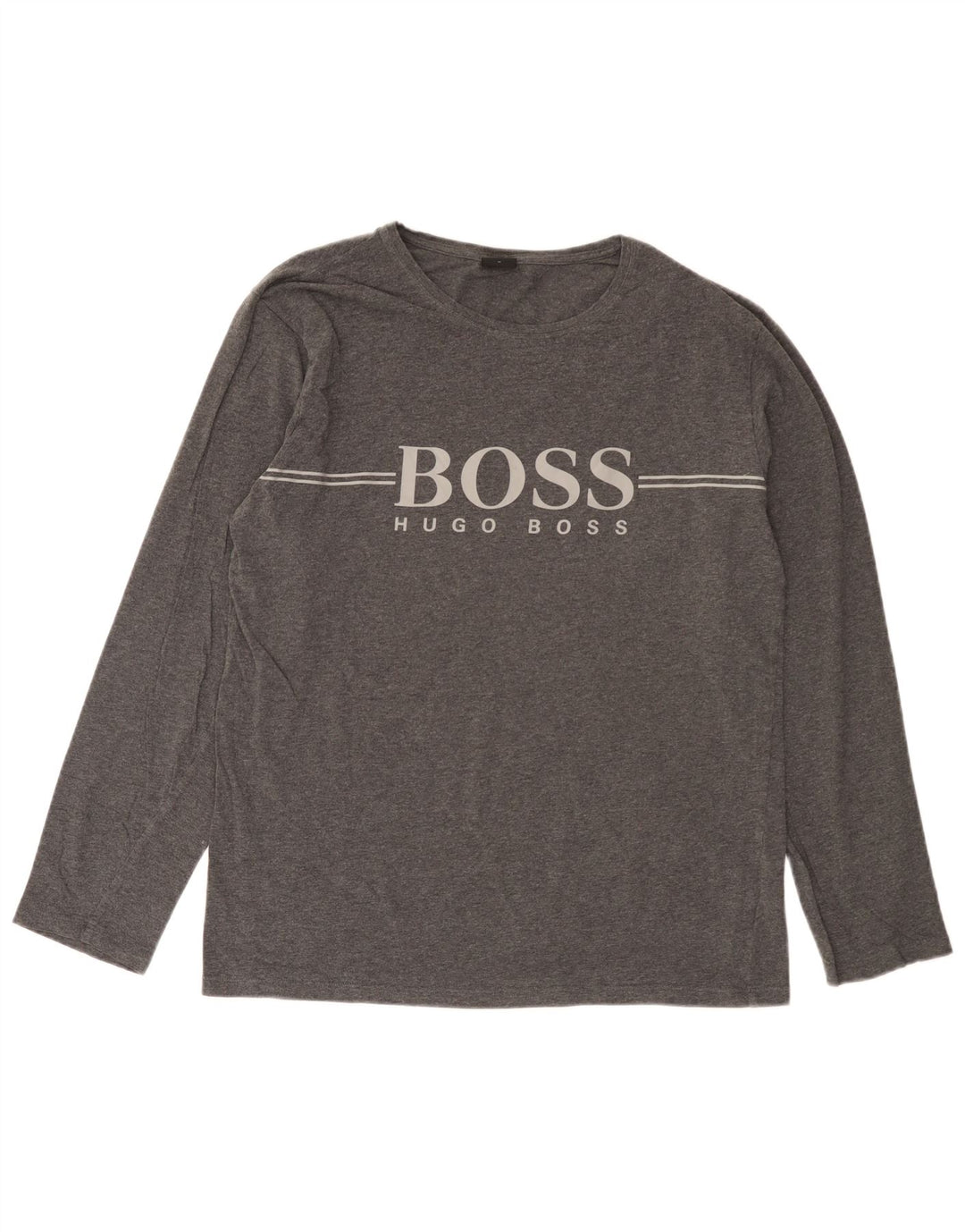 Hugo Boss Herre grafisk top Langærmet mellemgrå bomuld
