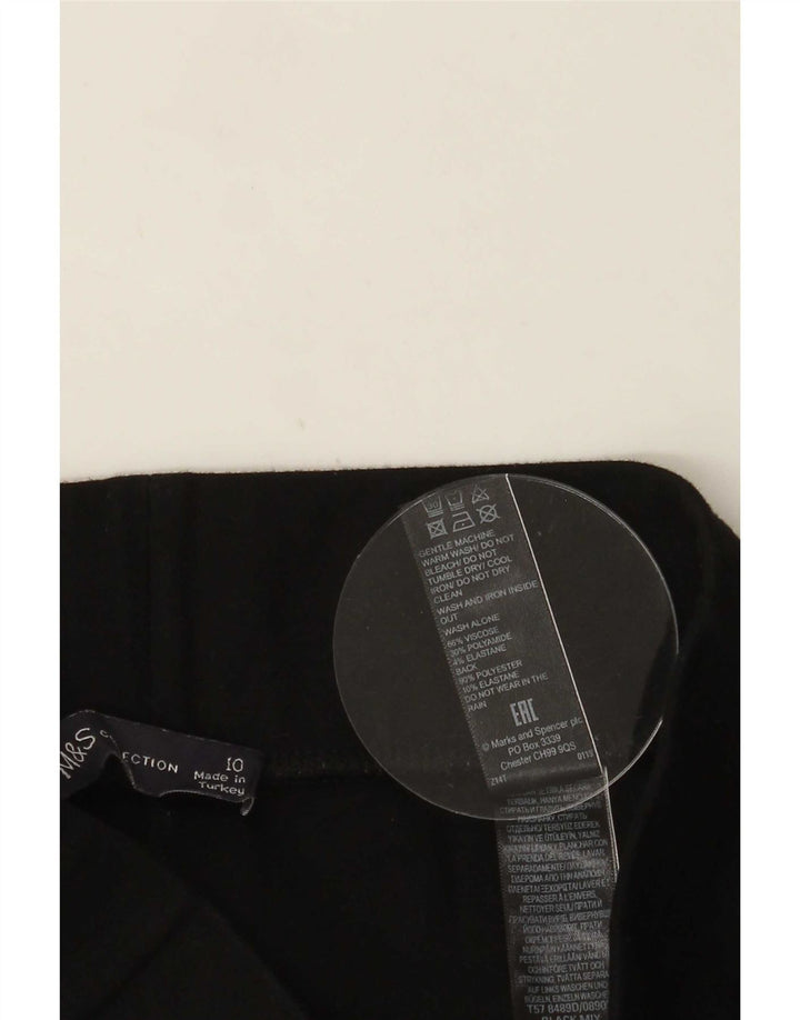 Marks & Spencer Womens Leggings UK 10 Small Black Colourblock Viscose