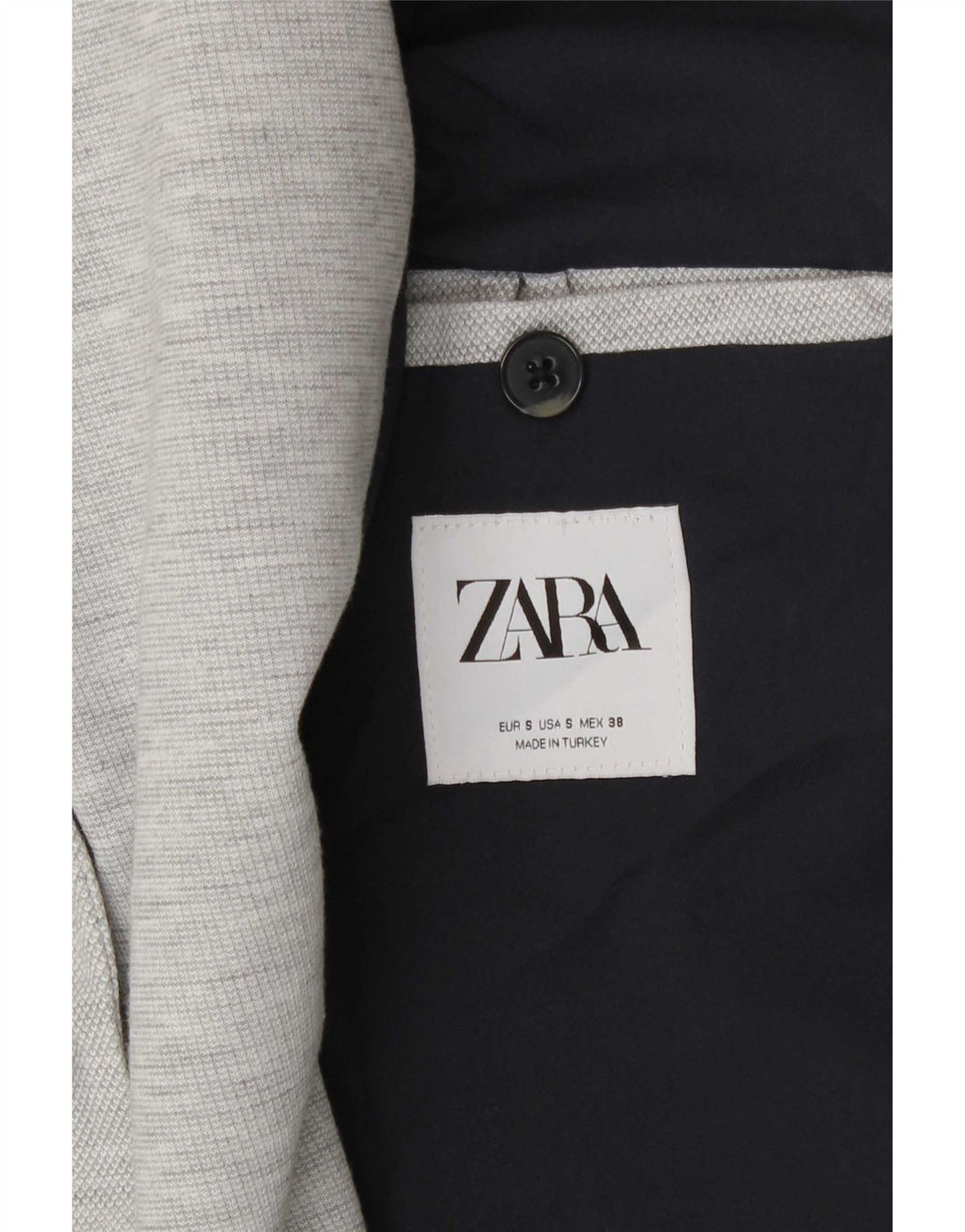 Zara Herre 2-knaps blazerjakke UK 36 Small Grey Flecked
