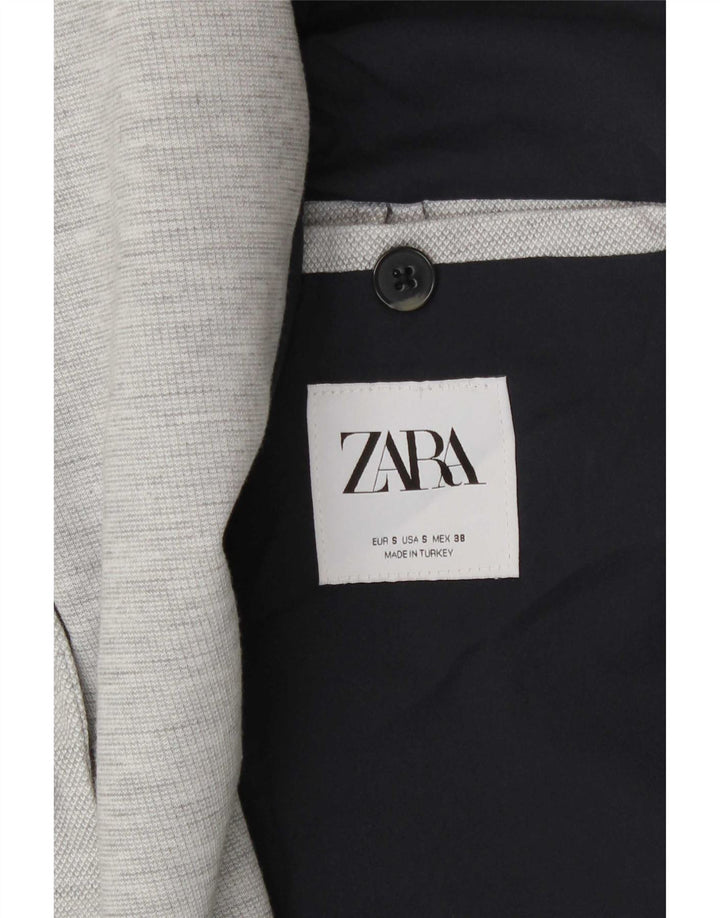 Zara Herre 2-knaps blazerjakke UK 36 Small Grey Flecked