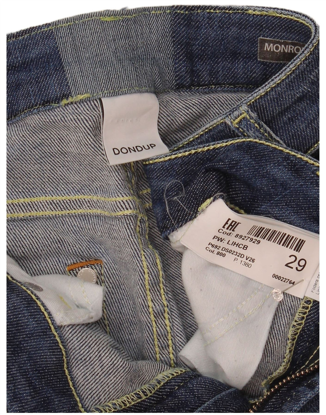 Dondup Dame Monroe Slim Jeans W29 L28 Blå Bomuld