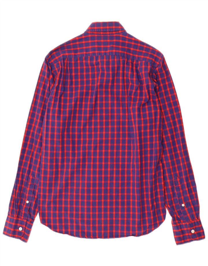 J. Crew Herre Slim Shirt Lille blå ternet bomuld