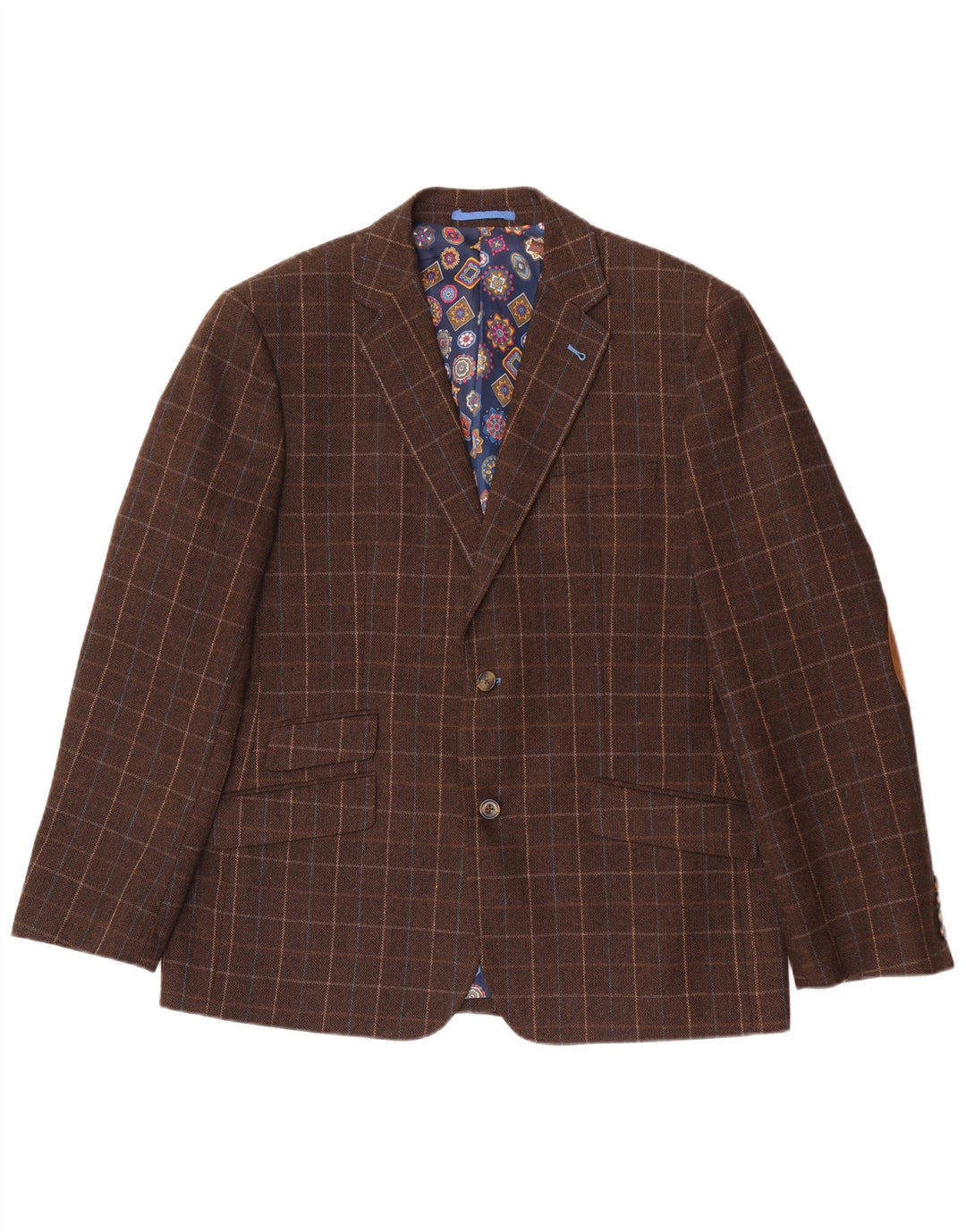 Harvey & Jones Herre Regular Fit Blazer Jacket UK 46 3XL brun ternet