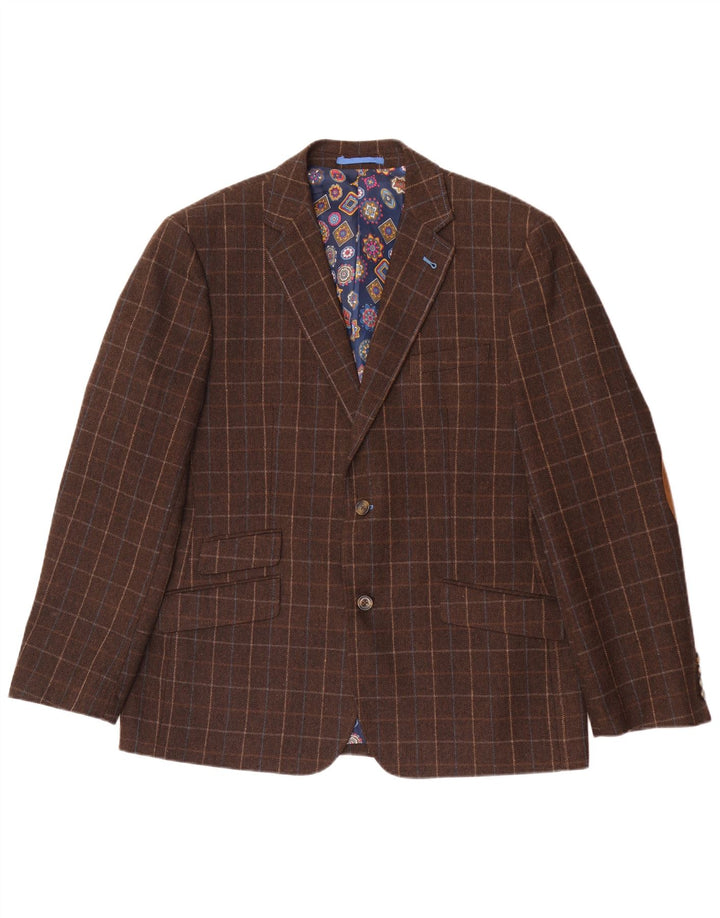 Harvey & Jones Herre Regular Fit Blazer Jacket UK 46 3XL brun ternet